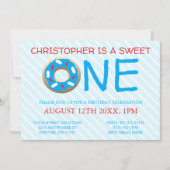 スウィートワンドーナツ男の子1歳の誕生日 招待状 (正面)
