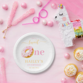 スウィートワンドーナツ誕生日招待状ガールズファースト ペーパープレート