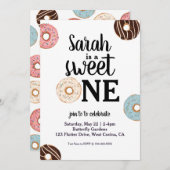 スウィートワンドーナツ誕生日招待状 招待状 (正面/裏面)