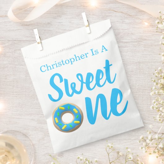スウィートワンドーナツ1歳の誕生日 フェイバーバッグ (クリップ留めされた状態)