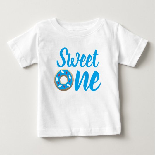スウィートワンドーナツ1歳の誕生日 ベビーTシャツ (正面)
