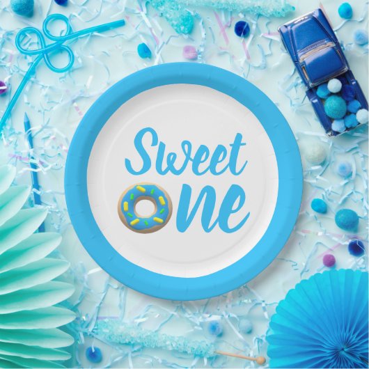 スウィートワンドーナツ1歳の誕生日 ペーパープレート (パーティー)