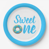スウィートワンドーナツ1歳の誕生日 ペーパープレート (正面)