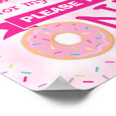 スウィートワンドーナツ1stバースデーガールパーティー好意サイン ポスター (角)