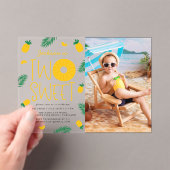 スウィートワンパイナップルフォト2nd誕生日パーティー アクリル招待状 (インサイチュ (ポータブル))