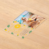 スウィートワンパイナップルフォト2nd誕生日パーティー アクリル招待状 (レイダウン)