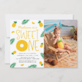 スウィートワンパイナップル1st誕生日パーティー 招待状 (正面)