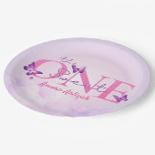 スウィートワンパステルバタフライ1st誕生日 ペーパープレート (アングル)