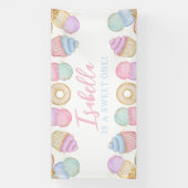 スウィートワンパステル1st誕生日パーティー背景ラージ 横断幕 (縦)