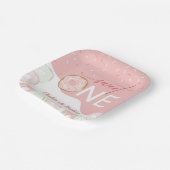 スウィートワンピンクつや消しガールズファースト誕生日 ペーパープレート (傾斜あり)