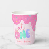 スウィートワンピンクつや消しガールズファースト誕生日 紙コップ (裏面)
