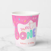 スウィートワンピンクつや消しガールズファースト誕生日 紙コップ (正面)