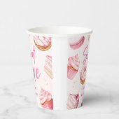 スウィートワンピンクキュートドーナツ女の子1st誕生日パーティー 紙コップ (右)