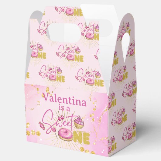 スウィートワンピンクデザート女子の誕生日パーティー フェイバーボックス (オープン)