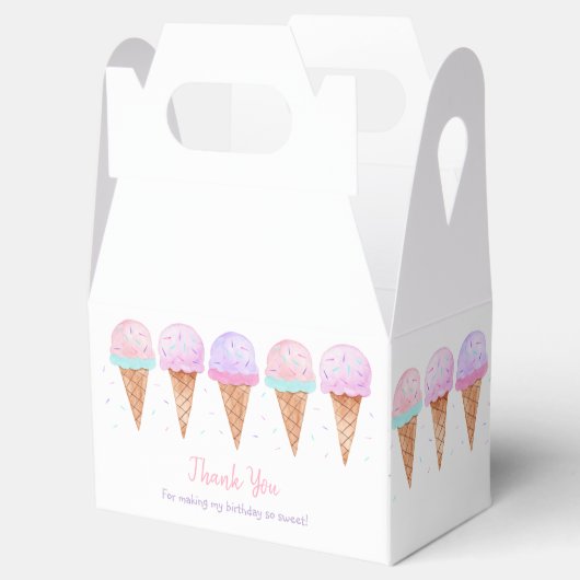 スウィートワンピンクパステルアイスクリーム誕生日 フェイバーボックス (オープン)
