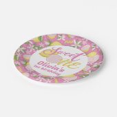 スウィートワンピンクレモンバースデーパーティー紙プレート ペーパープレート (アングル)