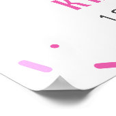 スウィートワンピンク金ゴールドドーナツ第1誕生日歓迎 ポスター (角)