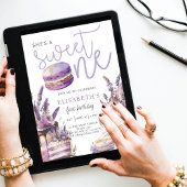 スウィートワンファースト誕生日パステルヴァイオレット 招待状