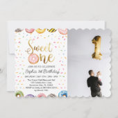 スウィートワンファースト誕生日招待状ドーナツ1st シーズンカード (正面)