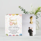 スウィートワンファースト誕生日招待状ドーナツ1st シーズンカード (スタンド正面)
