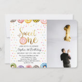 スウィートワンファースト誕生日招待状ドーナツ1st シーズンカード (正面)