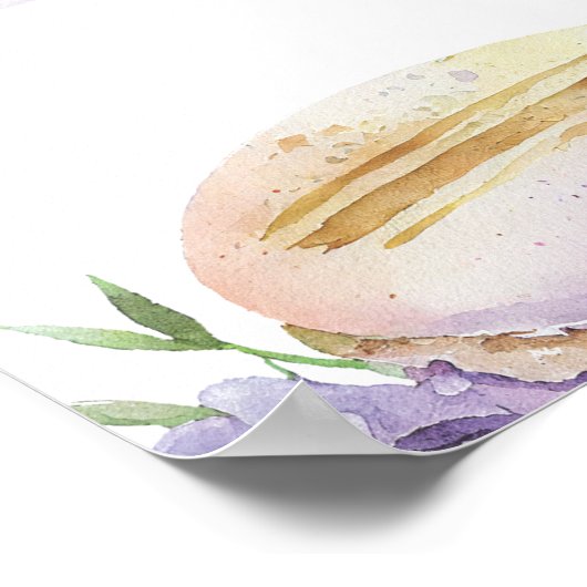 スウィートワンファースト誕生日 パーソナライズされた ポスター (角)