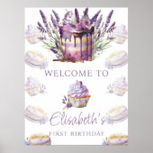 スウィートワンファースト誕生日 パーソナライズされた ポスター (正面)