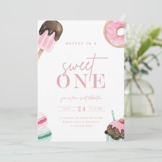 スウィートワンファースト誕生日 招待状 (スタンド正面)