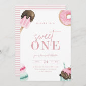 スウィートワンファースト誕生日 招待状 (正面/裏面)