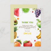 スウィートワンフルーツ1stバースデーバッシュ、夏のパーティー サンキューカード (正面/裏面)