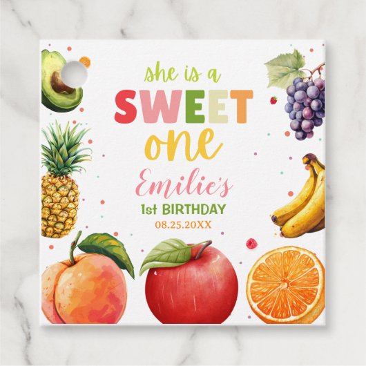 スウィートワンフルーツ1stバースデーバッシュ、夏のパーティー フェイバータグ (正面)