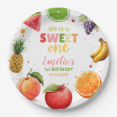 スウィートワンフルーツ1stバースデーバッシュ、夏のパーティー ペーパープレート (正面)
