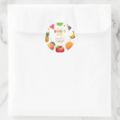 スウィートワンフルーツ1stバースデーバッシュ、夏のパーティー ラウンドシール (バッグ)