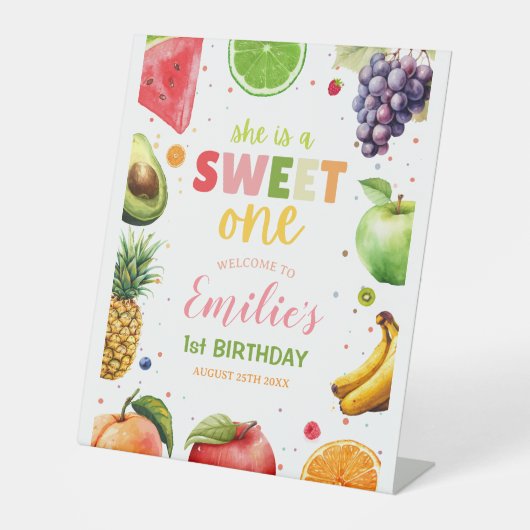 スウィートワンフルーツ1stバースデーバッシュ、夏のパーティー 台座サイン (正面)