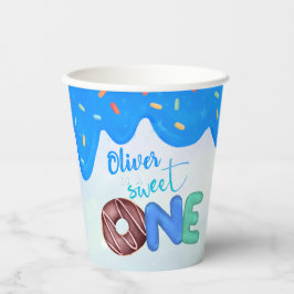 スウィートワンブルーつや消しボーイズファースト誕生日 紙コップ