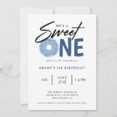 スウィートワンブルードーナツ1st誕生日パーティー 招待状 (正面)