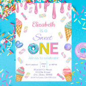 スウィートワンベビーガール1st誕生日招待状 招待状