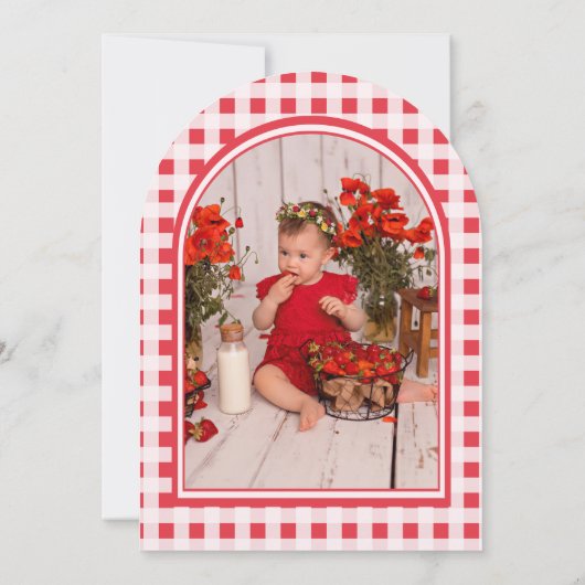 スウィートワンベリーファースト誕生日パーソナライズされた写真 招待状 (裏面)