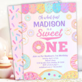 スウィートワンレインボードーナツ1st誕生日招待状 招待状