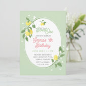 スウィートワンレモン&フローラをテーマにした誕生日パーティー 招待状 (スタンド正面)