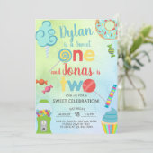 スウィートワン兄弟の、最初の1歳の誕生日パーティーへの招待状です。 招待状 (スタンド正面)