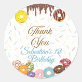 スウィートワン最初の誕生日の好意ステッカー ラウンドシール (正面)