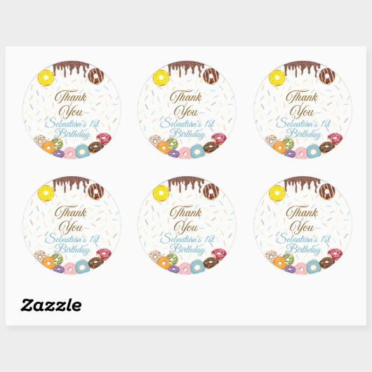 スウィートワン最初の誕生日の好意ステッカー ラウンドシール (シート)