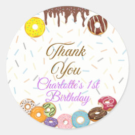 スウィートワン最初の誕生日の好意ステッカー ラウンドシール