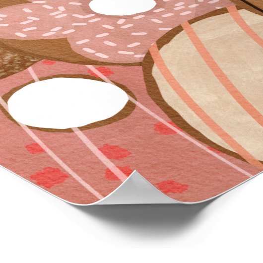 スウィートワン最初の誕生日ドーナツ少女のパーティーポスター ポスター (角)