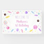 スウィートワン棒つきキャンデーキャンディ誕生日 横断幕 (横)