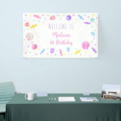 スウィートワン棒つきキャンデーキャンディ誕生日 横断幕 (トレードショー)