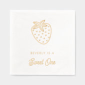 スウィートワン第1誕生日イチゴハートナプキンス 箔ナプキン (正面)