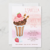 スウィートワン誕生日アイスクリーム 招待状 (正面)