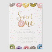 スウィートワン誕生日招待状1stバースデーガール ベラム紙招待状 (正面)